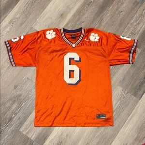 Clemson Tigers Orange Nike Sports Jersey with Number 6